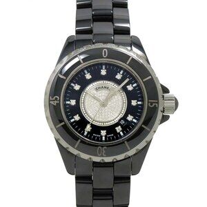 CHANEL J12 33mm H2122 Quartz Diamond Date Black Dial Ladies Watch 90288936